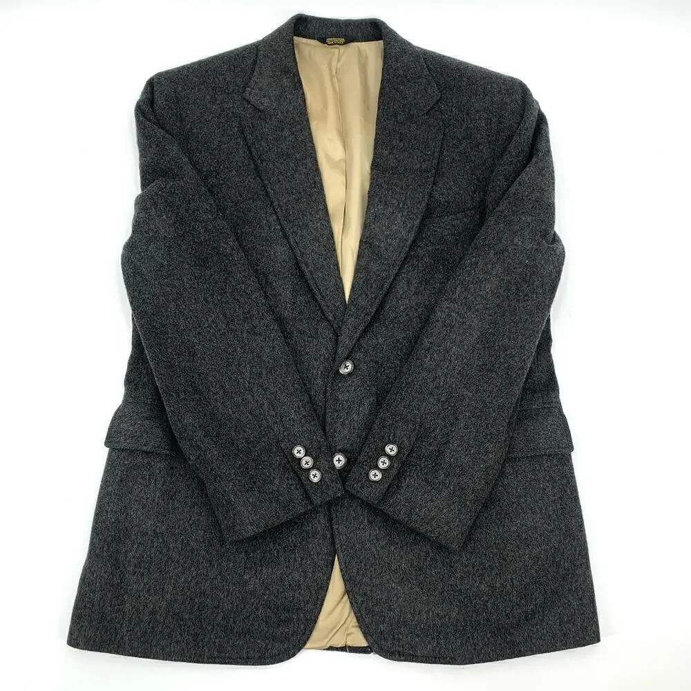 VTG Bernard Allen 100% Wool Heather Gray Blazer/Sports Coat Mens Size 42 Regular